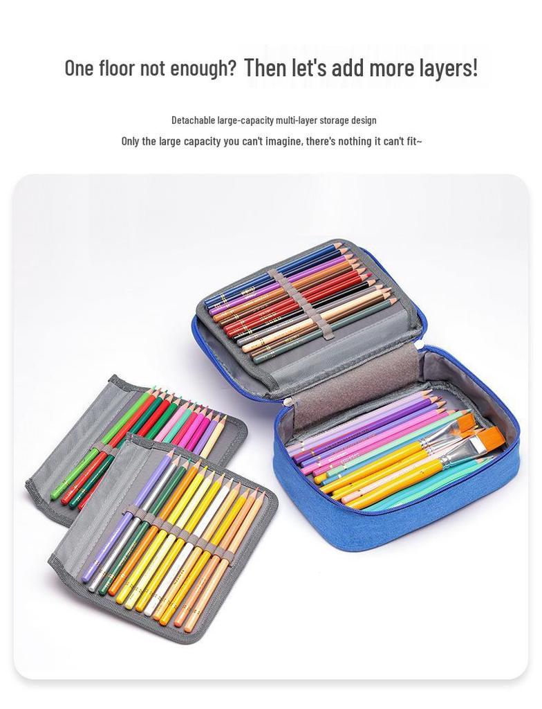 Waterproof 72-Color Large Capacity Sketch Pencil Case - Student Stationery Storage Box