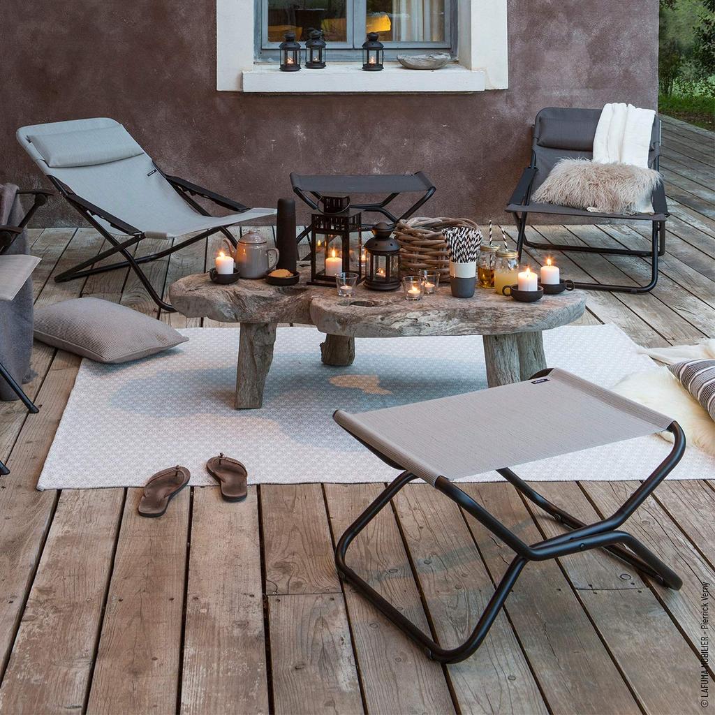 Lafuma Outdoor Chair Ottoman Footrest Compact NEXT Gray LFM2718