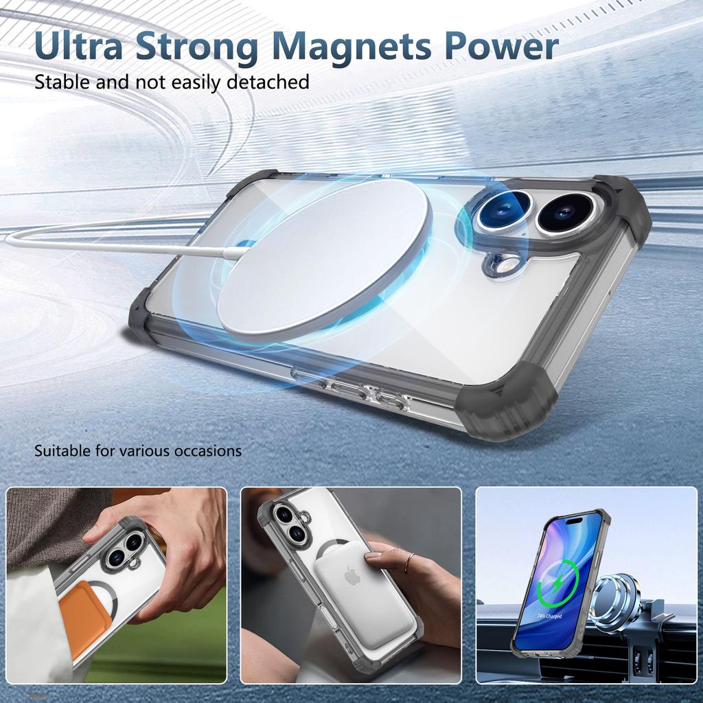 Clear Arylic Protective Case for Iphone 17 Pro Max 16 15 Plus 17 Air 12 13 14 Pro Iphone17 Iphone16 Wireless Charging Cases