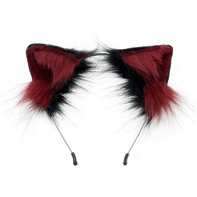Handmade Plush Cat Ears Headband With Tail Accessory Set Cosplay Costume Unisex