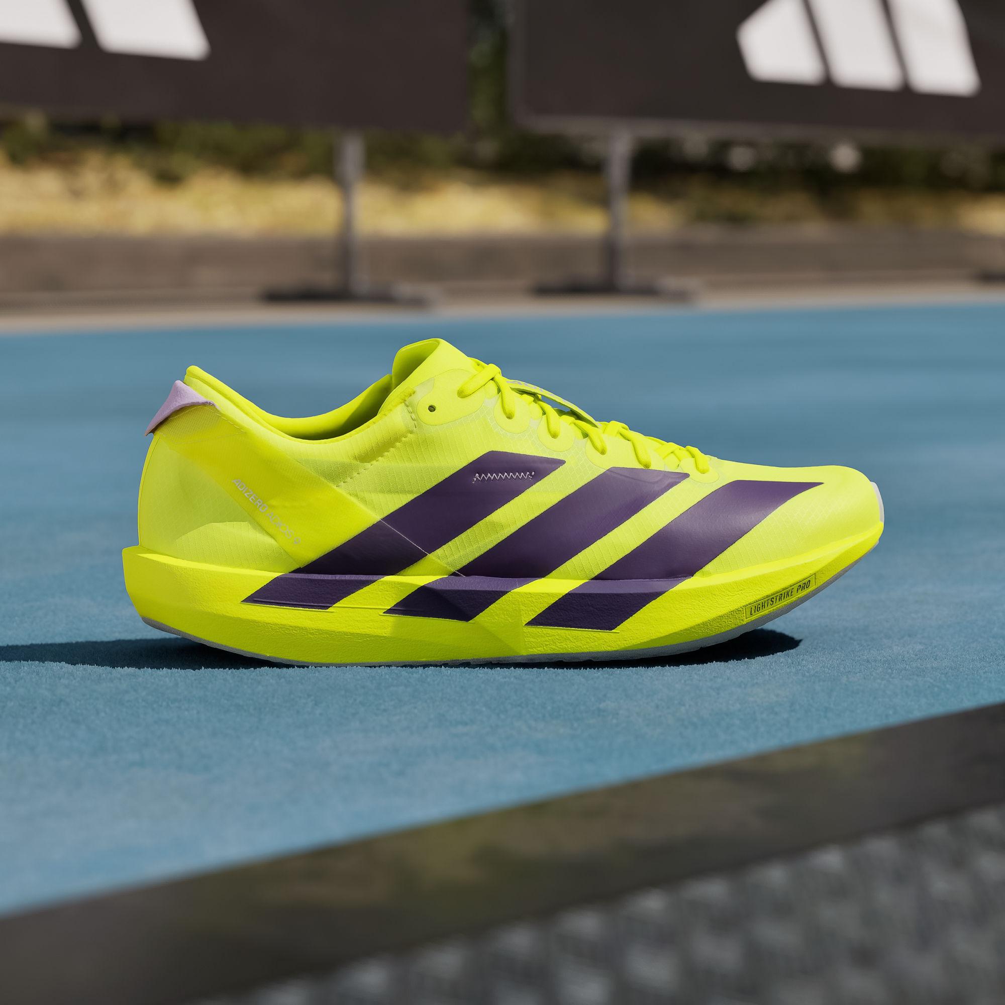 Adidas Adizero Adios 9 Running Shoes Men s Yellow Purple 40.5