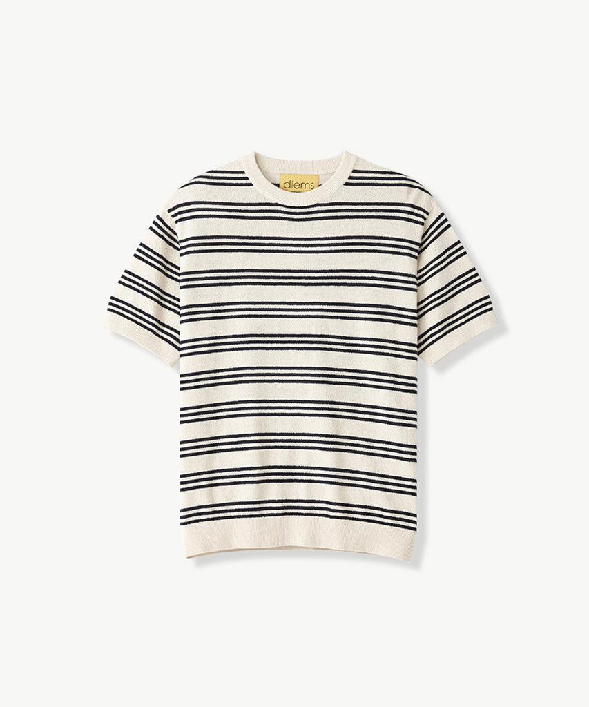 STCO Diems Round Stripe Knit_Ivory (Classic Fit)_Dktvb71Cti