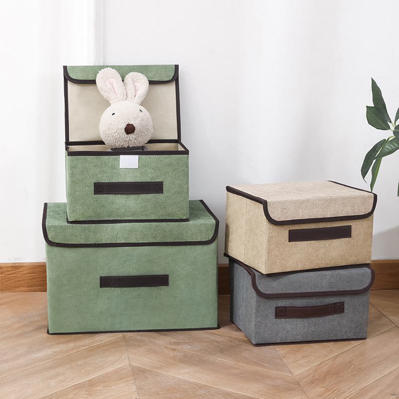 Fabric Non-Woven Storage Box: Dustproof Organizer Set for Clothes, Toys, and Household Items