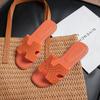 Slippers Women's Outer Wear 2025 New Summer Fashion Versatile Flat Bottom One-word Beach Travel Sandals Comfortable