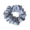 Blue and White Checkered Fabric Hair Band for Short Ponytails, Elegant and Versatile Headband for Updos