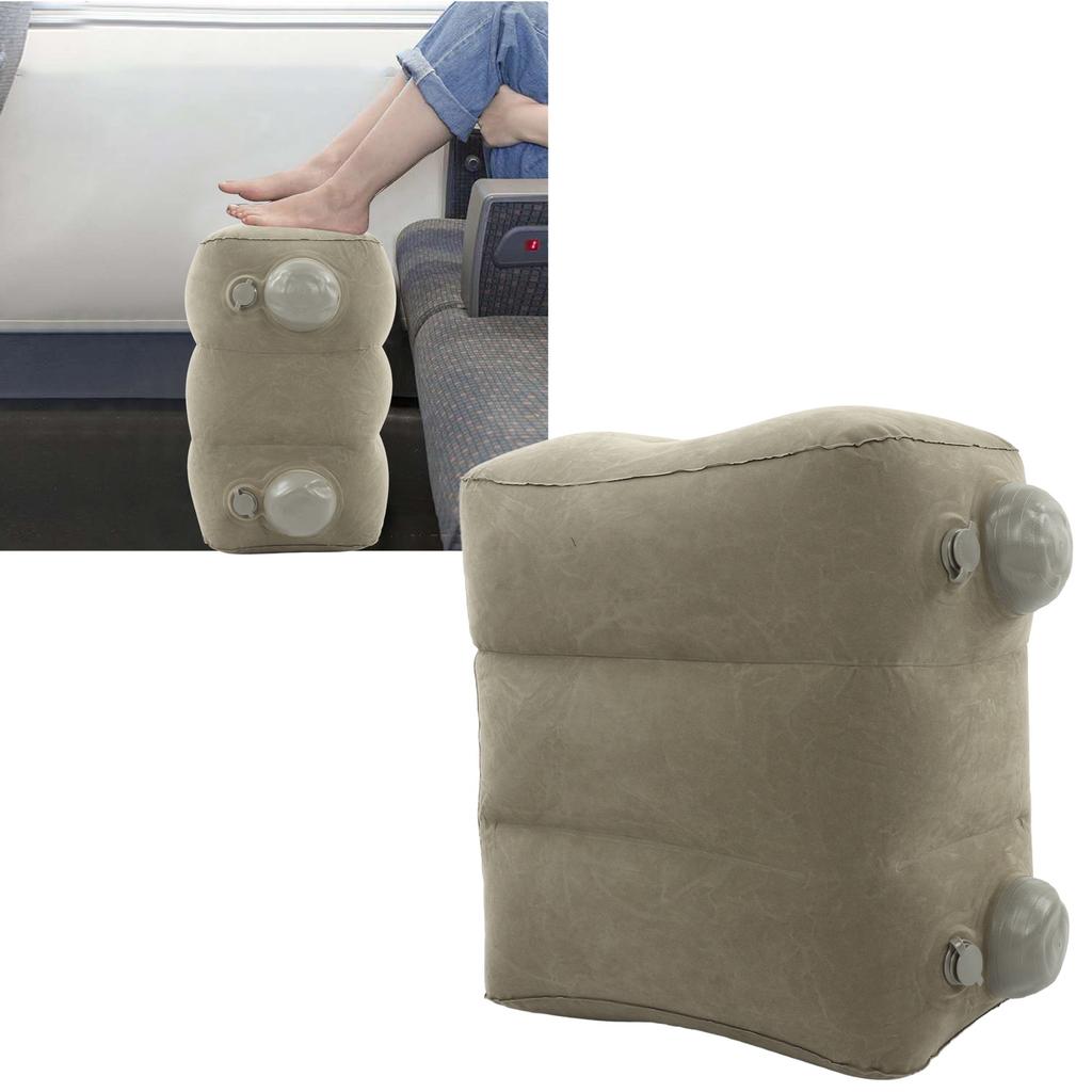 Inflatable Foot Rest Promote Blood Circulation Relieve Fatigue PVC Flocking Inflatable Footrest Cushion for Travel