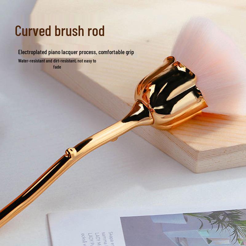 Rose Large Powder & Makeup Brush Set: Nail Art, Dust, Blush, Contour & Eyeshadow Brushes