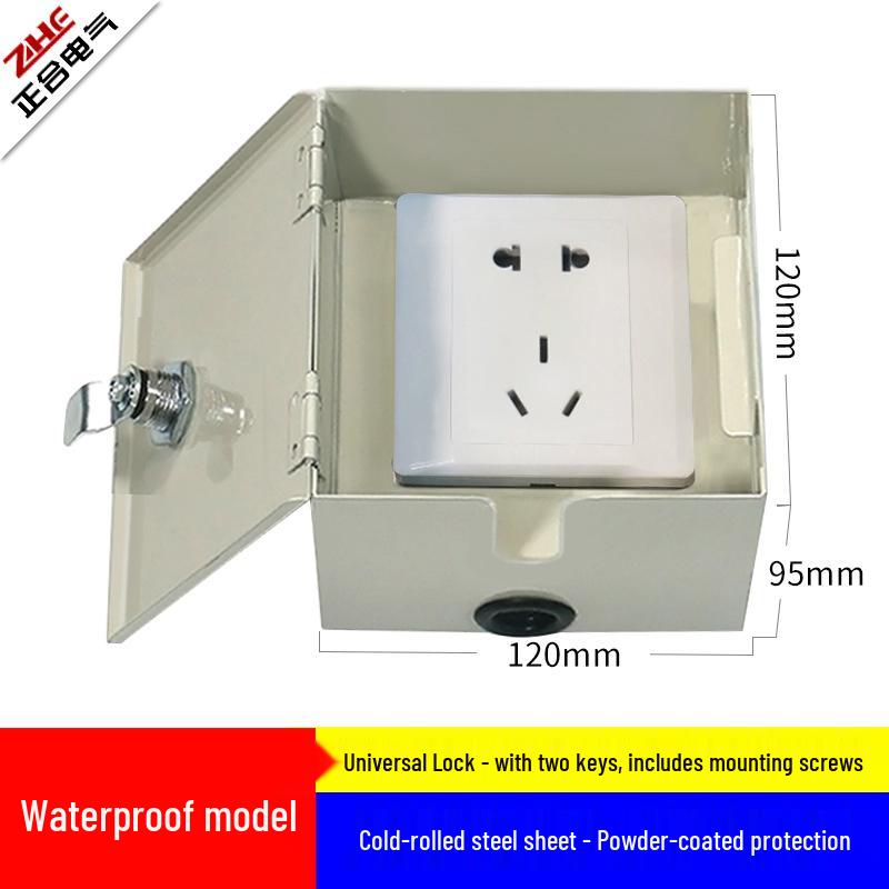 Scatola con Presa Interruttore in Acciaio Inossidabile, Impermeabile e Chiusurabile per Caricabatterie Veicoli Elettrici