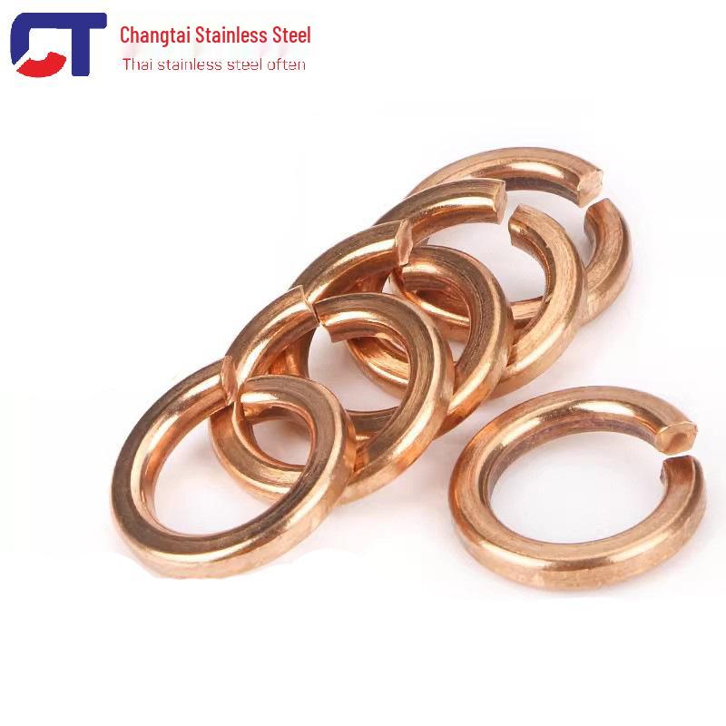 Pure Red Copper All-Copper Spring Washer, Bronze Round Washer Screw Metal Washer GB93
