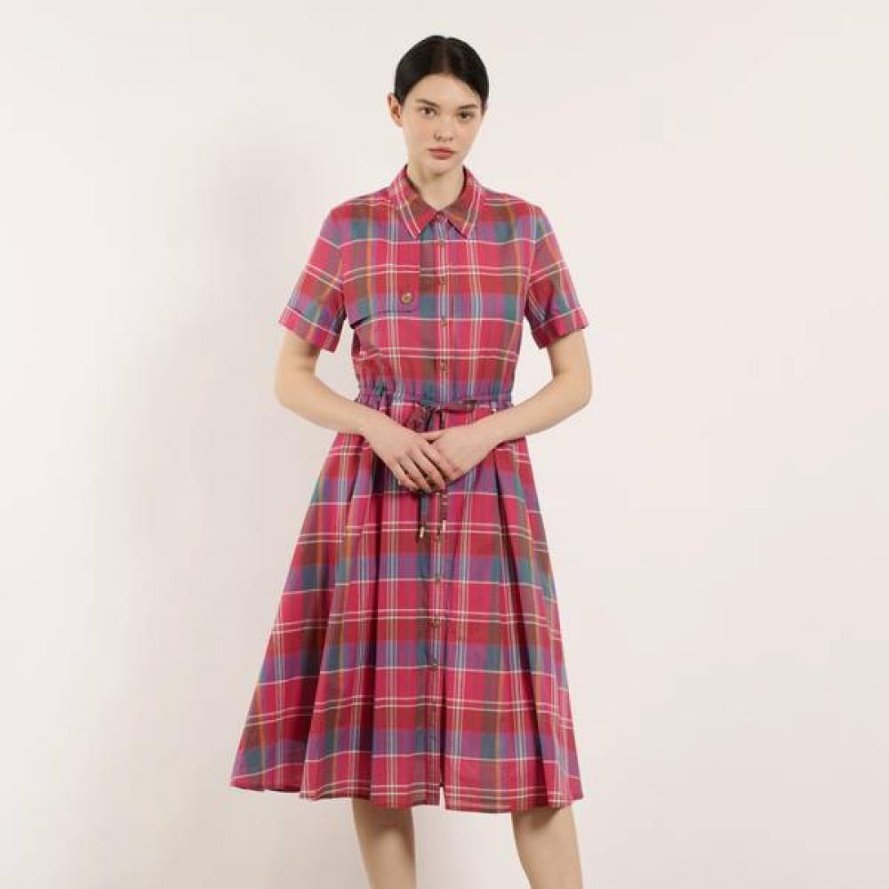 

Bcbg Short Sleeve String Check Dress B5m4o631 green (42)/77
