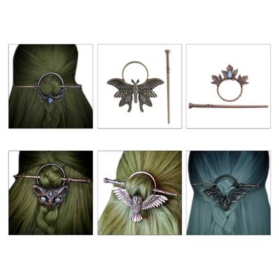 Vintage Moonstone Hair Sticks for Women Gothic Retro Hair Chopsticks Nordic Style Hairpins Hair Accessories