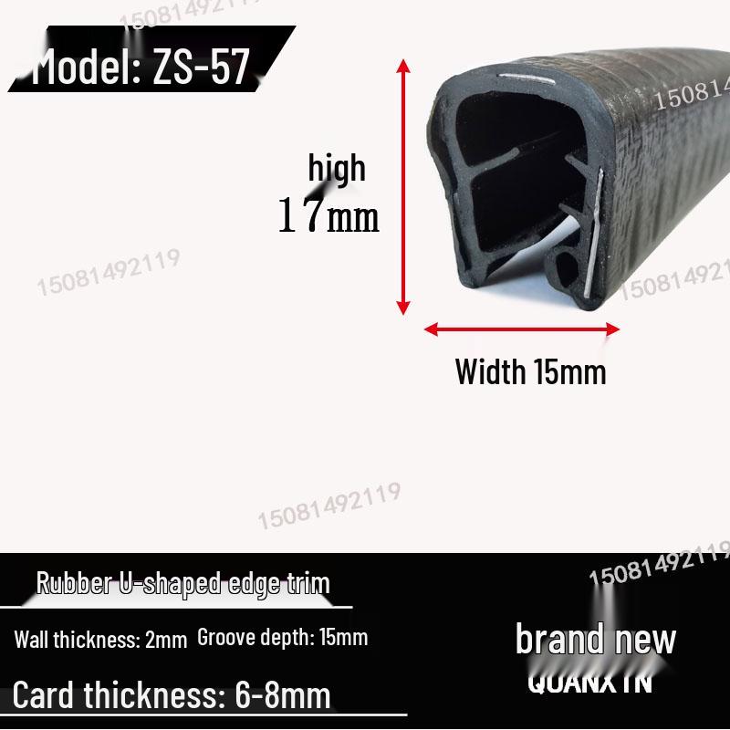 U-Shaped Rubber Edge Banding for Glass and Steel Tiles
