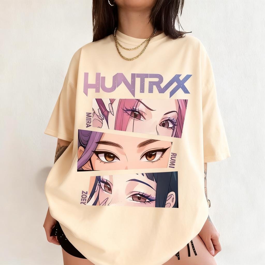 Kpop Demon Hunters T Shirt Comfort Colors Tee Huntrix Girl Shirt Gift for Kpop Fan Mira Rumi Joey Idol Group Huntrix Merch Tops