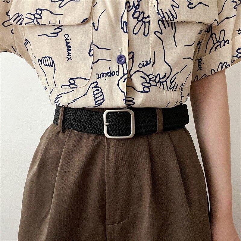 Women's Belt Casual Woven Elastic Belt Outdoor Sports Men's Belt Climbing Work Belt Jeans Suit Pants Men's And Women's Universal