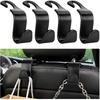 4PCS Car Seat Headrest Hook, Auto Back Seat Hanging Storage Organizer, Vehicle Seatback Hanger Holder For Purse Handbag Coat Umbrella, Universal