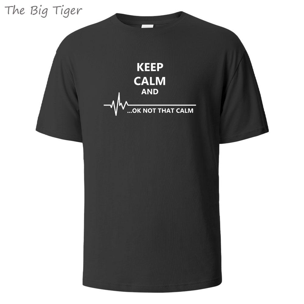 Keep Cale Printed Essential Cotton Tshirt Men Casual Short Sleeve Crew Neck Soft Fabric Breathable Summer Top Mens Tshirt