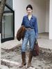 Women's Retro Hong Kong Style Washed Denim Long Sleeve Shirt - Autumn/Winter Korean Design Layering Outerwear