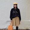 Plus Size Women’s Autumn/Winter Sweatshirt with Inlaid Diamond Letter Chain Design