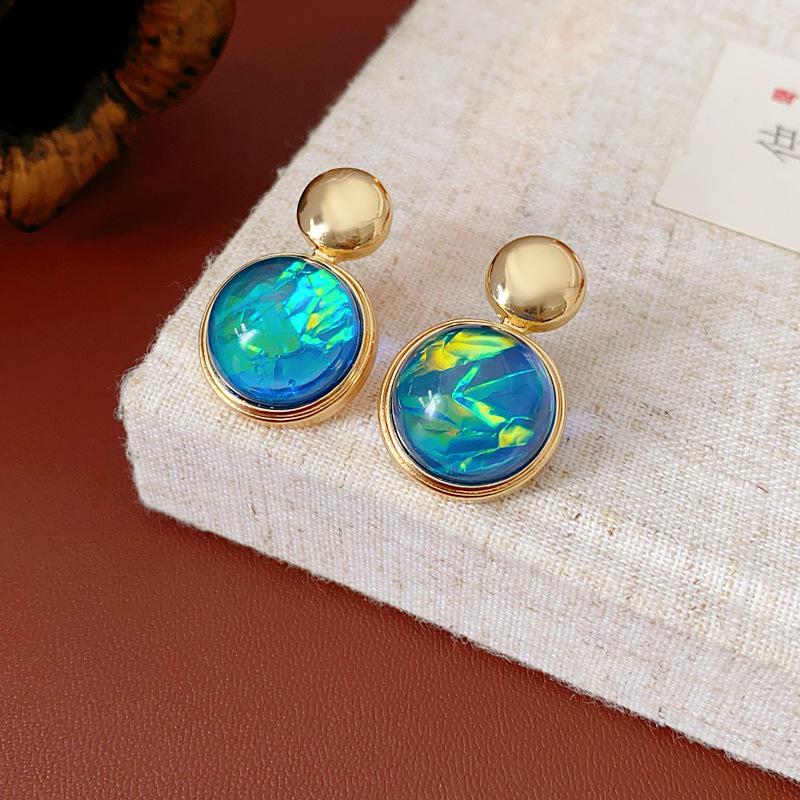 Silver Needle Diamond Teardrop Pendant Stud Earrings - Vintage Luxury Design