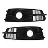 1 Pair Fog Light Grille Cover Glossy Black Left Right Fog Lamp Frame Grille Fit for S6 C7 4G 2016 To 2018