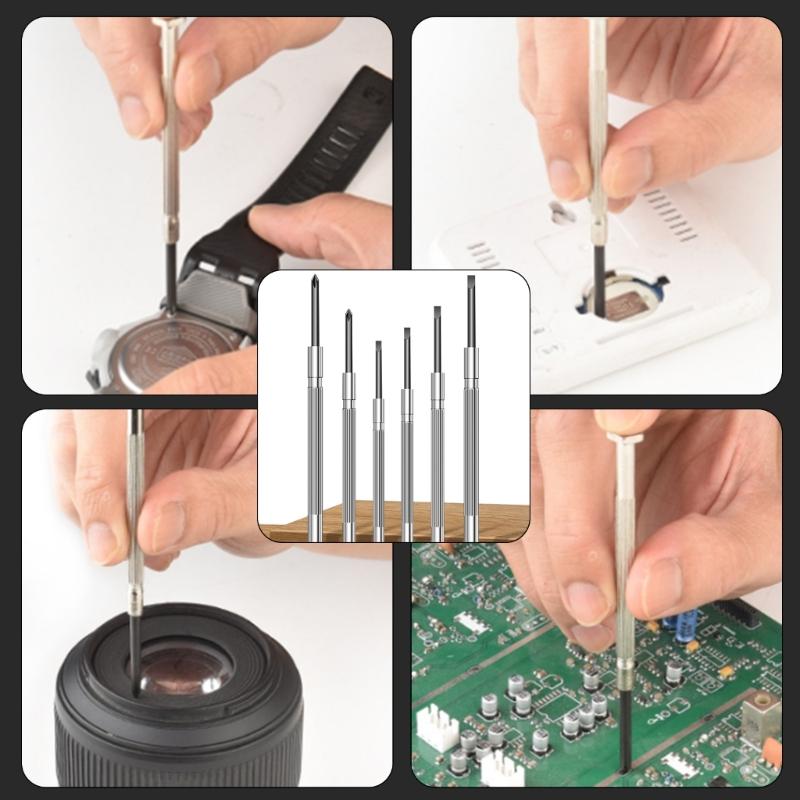 6Pcs Multifunctional Small Screwdriver,Steel Magnetic Screwdriver Hand Tool for Eyeglass, Sunglasses, Electronics