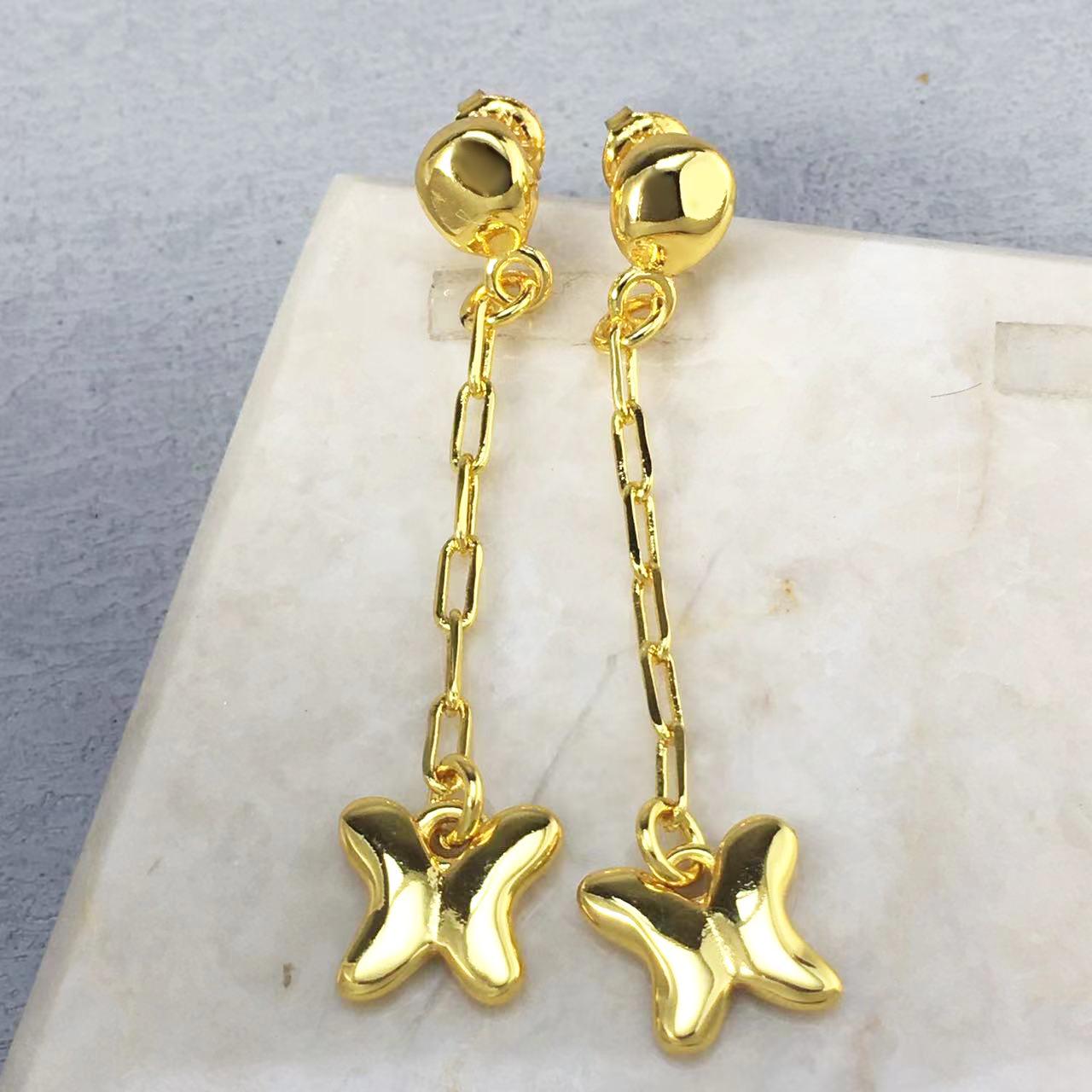 Uno de 50 Spain Butterfly Tassel Long Earrings - Niche Design High-End Accessories золотой