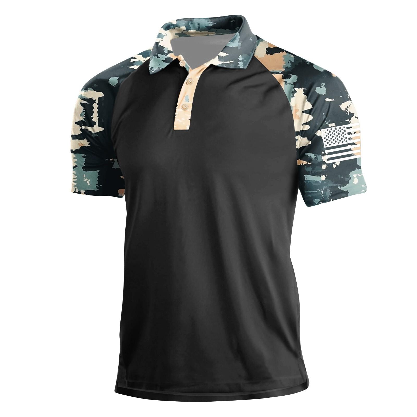 

Чоловіча літня сорочка з лацканами з коротким рукавом. Чоловіча повсякденна модна сорочка S