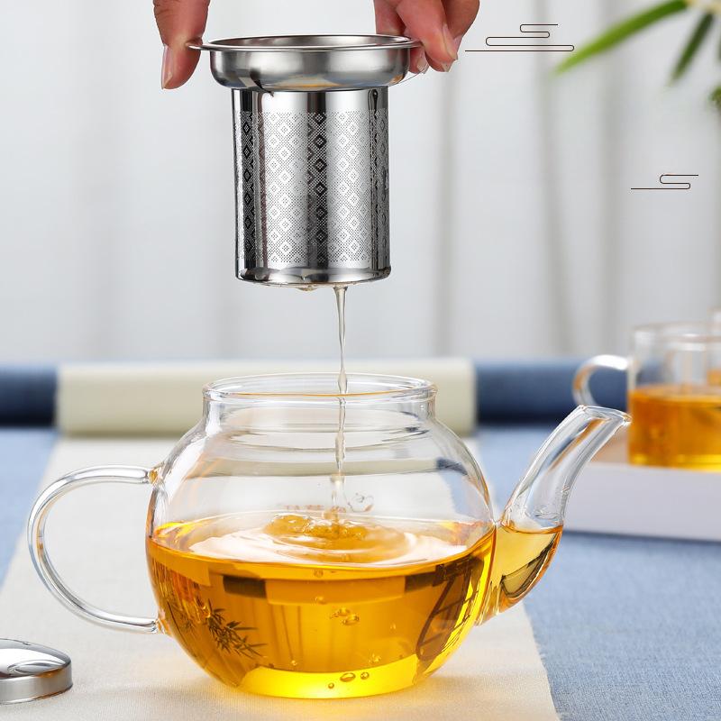 Transparent Glass Teapot Tea Set Large Capacity Electric Pottery Stove Heated Tea Boiling Kettle Flower Tea Brewing Teapot