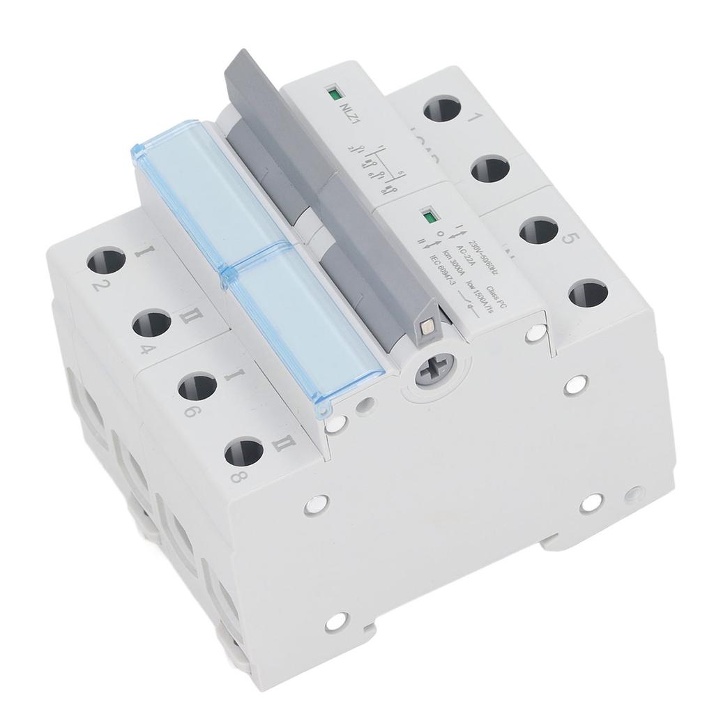 Dual Power Manual Transfer Switch 230VAC 2 Poles DIN Rail Mounting Single Side Interlock Power