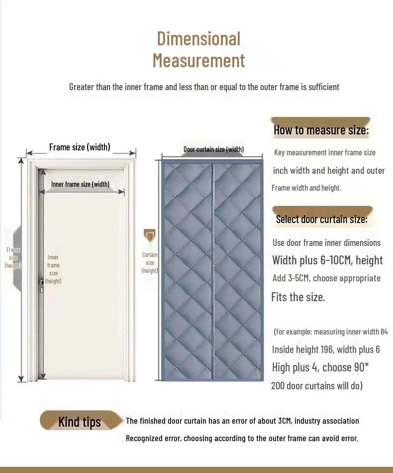 Cortină de ușă groasă de iarnă din bumbac: Izolat, Rezistent la vânt, Fonoizolat și Rezistent la frig pentru dormitor