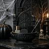 DIY Plain Style Craft Basin Halloween Gothic Cathedral Candy Bowl, 3D Printed Spooky Dark Storage Art Ornament Dish, Desktop Snack Serving Tray