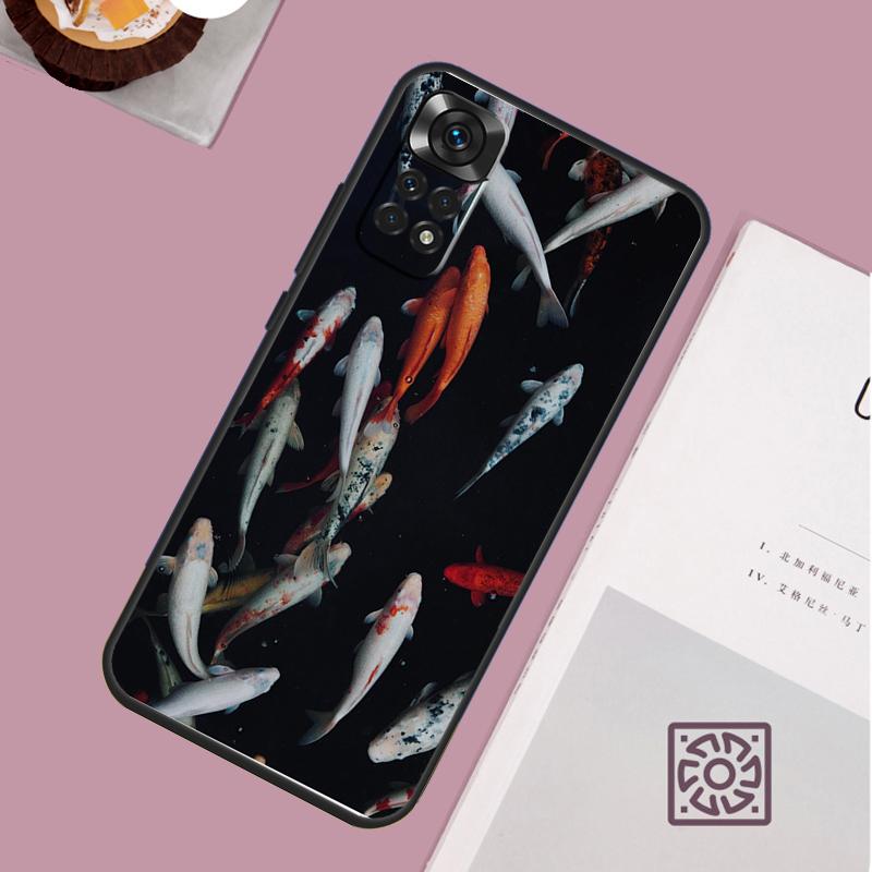 Koi Carp Fish Painting Case For Xiaomi Redmi Note 12 11 8 9 10 13 Pro 12S 11S 10S 9S Redmi 13C 9C 10C 12C Cover