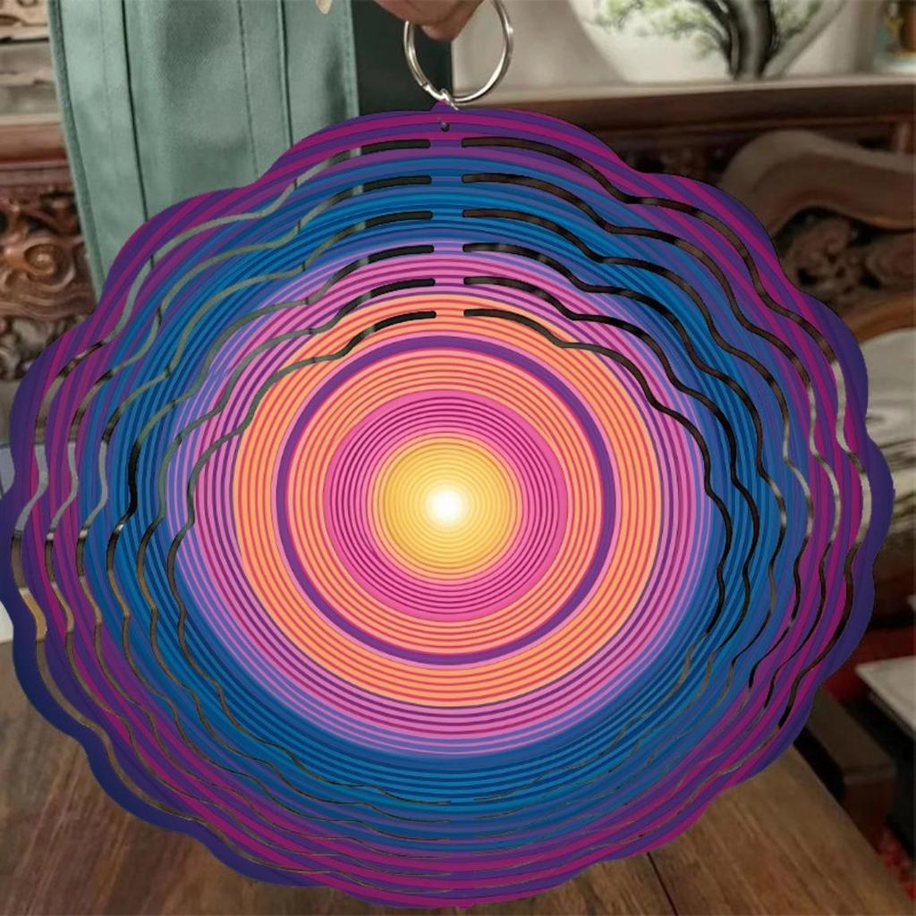 10 Inch Hanging Wind Spinner with Circular Design 360 Degree Rotating Hook for Balcony Lawn Garden Decor Creative Gift Idea