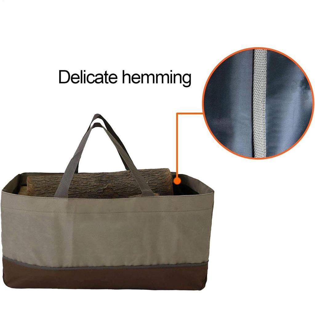 Firewood Tote Waterproof Log Sling With Handle Large Capacity Oxford Cloth Firewood Carry Bag For Fireplace Camping Cabin