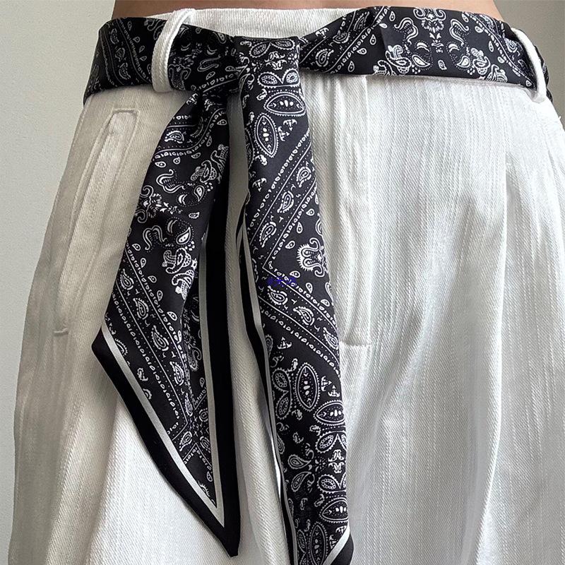 Women's Cashew Long Scarf Belt: 2025 New Style Waist & Tie-Neck Accessory for Jeans