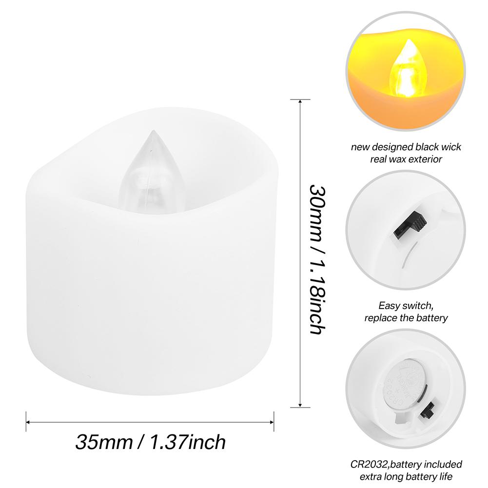 Flameless Votive Candles Battery Operated 200+ Hours Flickering Led Electric Tealights for Wedding Christmas Table Centerpieces