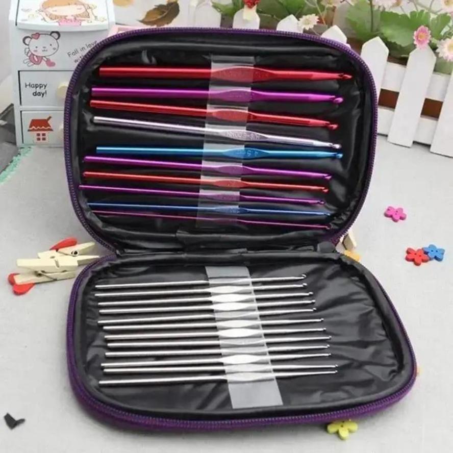22Pcs/Set Crochet Knitting Craft Case Crochet A Set Weaving Tools Sewing Tool Suitable Household Personal Clothe Sewing Supplies