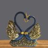 Couple of Swan Statue Figurines Resin Ornament Table Centerpiece