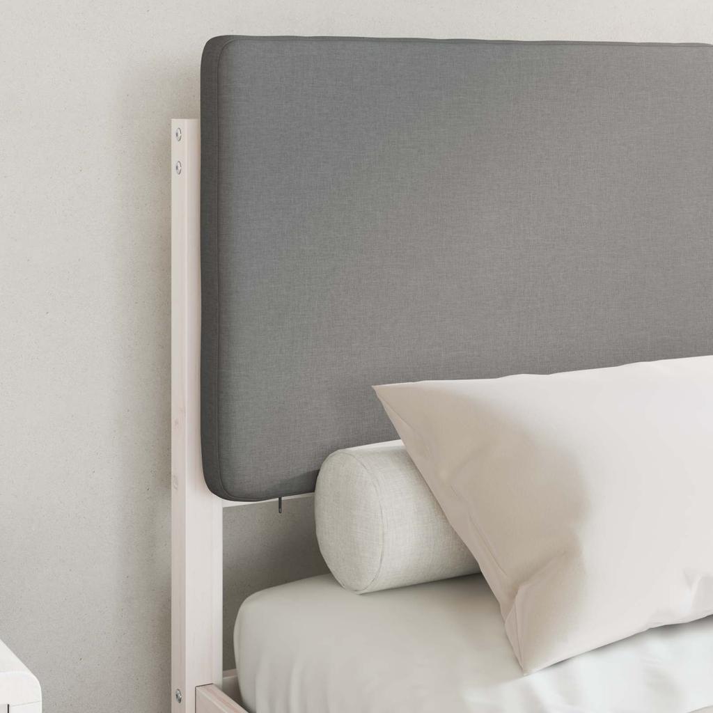 Bed Frame with Padded Headboard Light Grey 120 x 190 cm