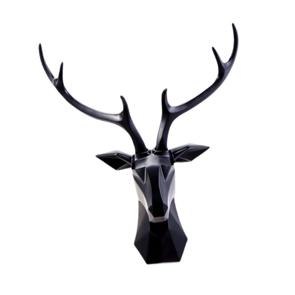 3D Hirschkopf Dekoration Wanddeko Geometrische Skulptur für Zuhause