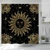 Shower Curtain Moon Star Black and White Waterproof Polyester Fabric Bathroom Curtains Home Decor Hooks