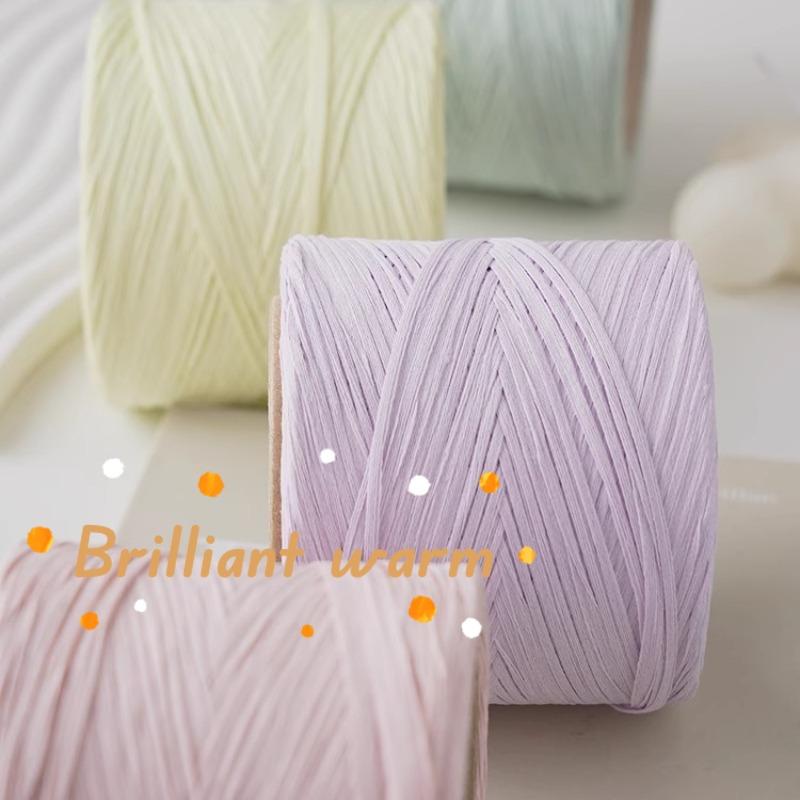 100% Coarse Cotton Grass Thread Crochet Material Summer Breathable Yarn DIY Hand Woven Crochet Bag Straw Hat Craft Material