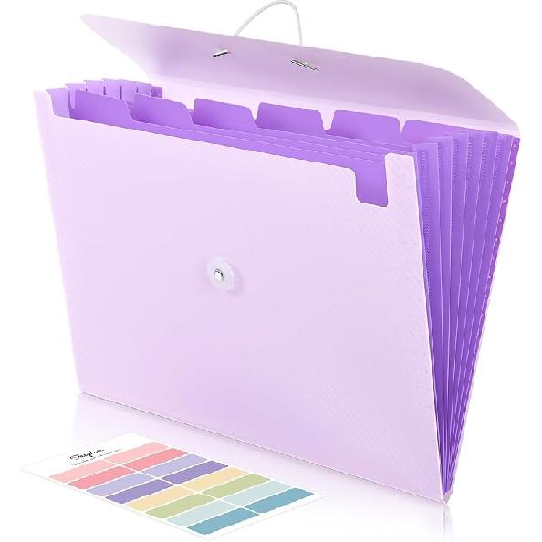 SKYDUE Accordion File Organizer, Expanding File Folder with 7 Pockets, Portable Receipt Paper Bill Document Organizer, Letter/A4 Size Filing Folder