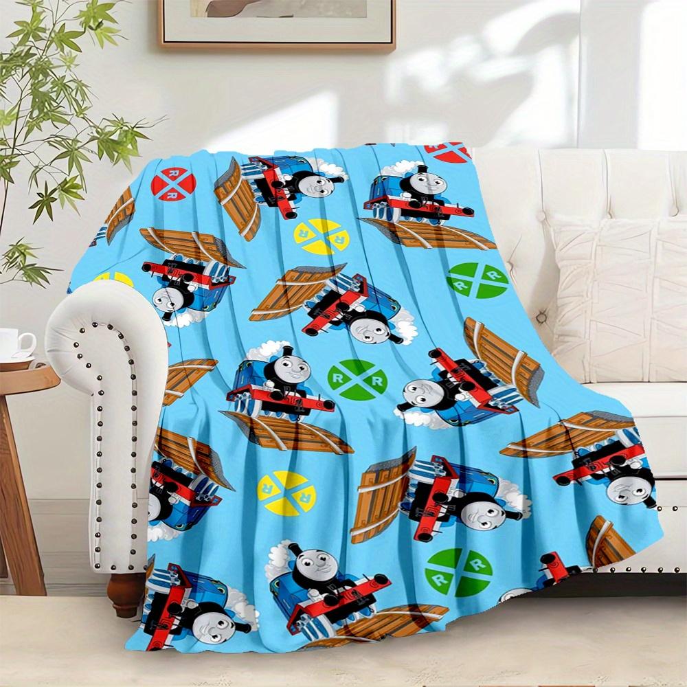 

1pc train,engine,thomasTheme Digital Printed Flannel Blanket, Super Soft Plush Fleece Bed Cover, Multi-Function Four Seasons Hypoallergenic 100x150cm