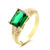 18K Gold-Plated Emerald Ring for Women – Elegant and Simple Fashion Jewelry