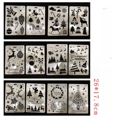 Christmas Painting Template, Hollowed Out Set, Student Poster, Drawing Template, DIY Lace Ruler, Painting Artifact