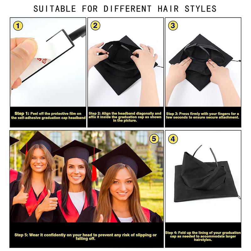 Grad Gift Adjustable Grad Cap Remix Graduation Cap Headband Insert Secure Your Grad Cap And Your Hairstyle Graduation Hat Holder