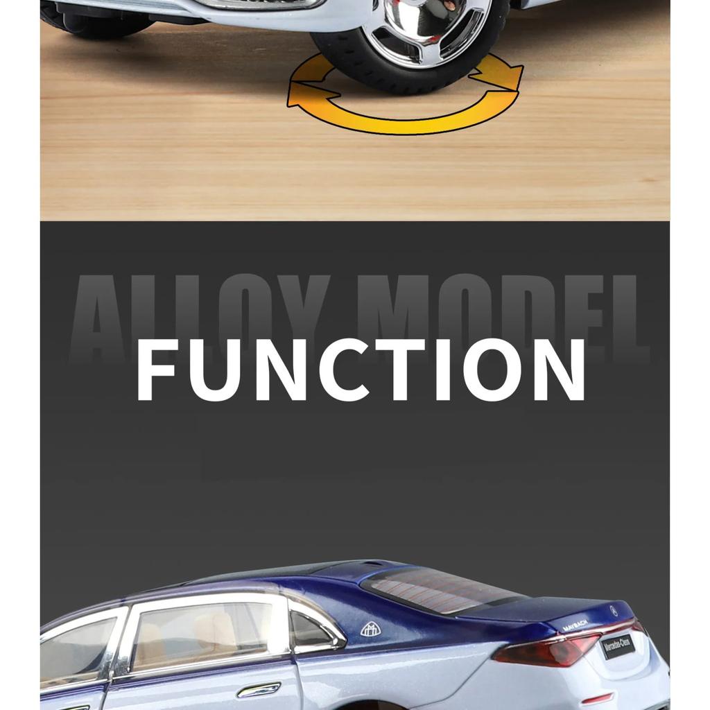 Key Control 1/24 Maybachs S680 Alloy Luxy Car Model Diecasts Metal Vehicles Car Model Simulation Sound Light Childrens Toys Gift
