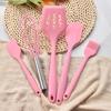 5Pcs Silicone Cooking Utensils Set Non-Stick Silicone Cake Spatula Cooking Shovel Whisk Oil Brush Flexible Kitchen Utensils Sets