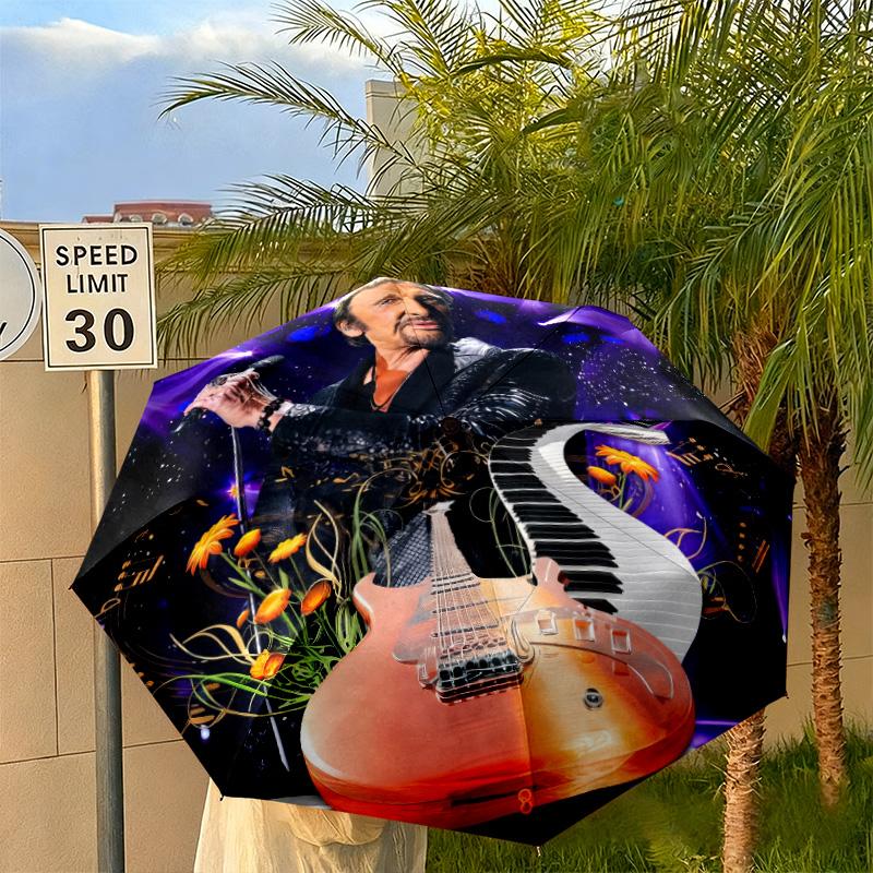 French legendary rock singer and actor Johnny Hallyday umbrella is suitable for all seasons, including home travel and outdoor activities Y13